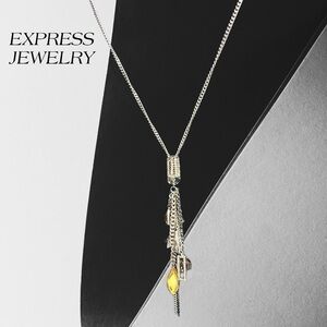EXPRESS - Long Tasseled Multi-Charm Necklace